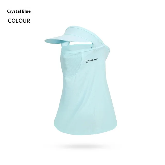 Summer Sunscreen Mask Ice Silk Outdoor Sunshade Face And Neck Protection Xtj72 Crystal Blue - Shop at LoveMi