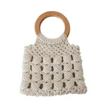 Handmade Rope Straw Fashion Vacation Travel Mori Style Women - White