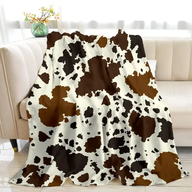 Cows Pattern Printed Flannel Digital Blanket Color 7 - Shop at LoveMi