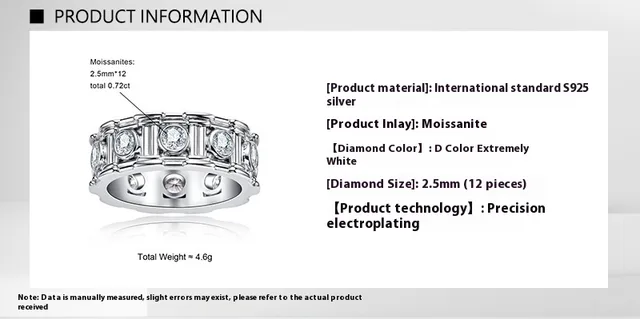 Roman Column Design 925 Silver Inlay Moissanite Ring Light Luxury Female Single Diamond - Shop at LoveMi