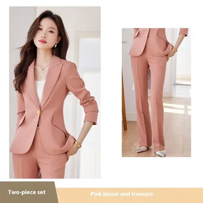 High Sense Business Temperament High end And Fashionable Formal Wear Ladies Pink Set - Shop at LoveMi