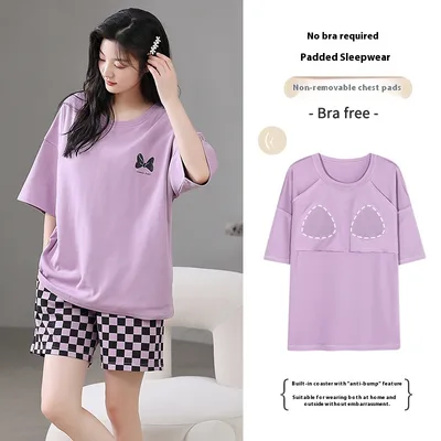 Casual Loose Home Wear Korean Style Sweet Two piece Suit Ysh78005 L - Shop at LoveMi