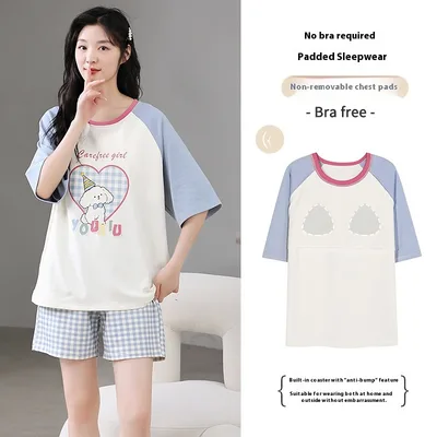 Casual Loose Home Wear Korean Style Sweet Two piece Suit Ysh78007 Xl - Shop at LoveMi