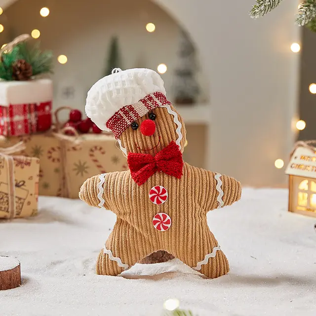 Christmas Decorations Gingerbread Man Ornaments White Hat - Shop at LoveMi