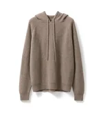 Autumn And Winter Thickening Knitted Hat Loose Sweater - Camel