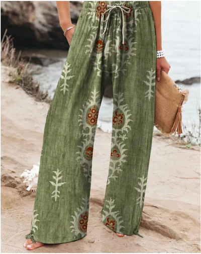 High Waist Casual Loose Wide Leg Pants Nkz057071481 - Shop at LoveMi
