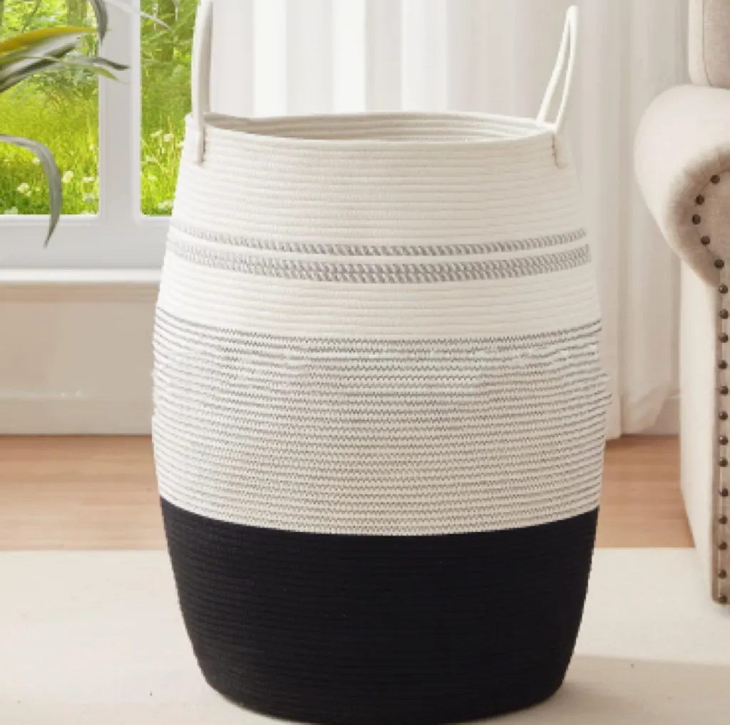 Large Capacity Practical And Beautiful Laundry Basket - Black White
