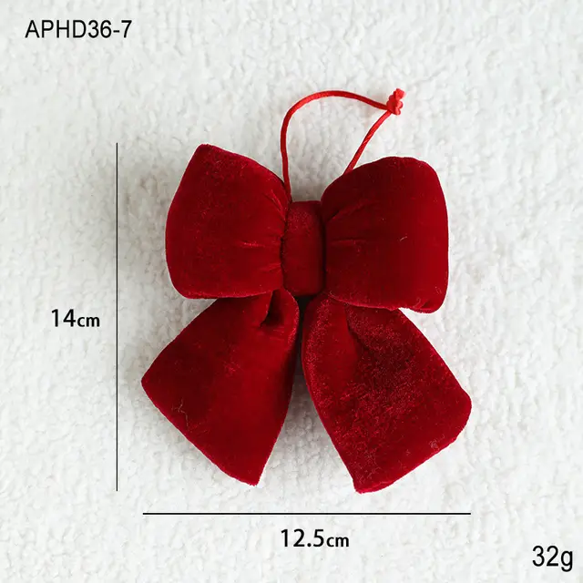 Bow Red Christmas Decoration Flannel Ornaments Wine Red - Shop at LoveMi