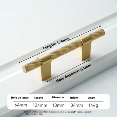 Brass Knurled Handle Cabinet Cabinet Wardrobe Drawer Cabinet Handle 8834 64X124 - Shop at LoveMi