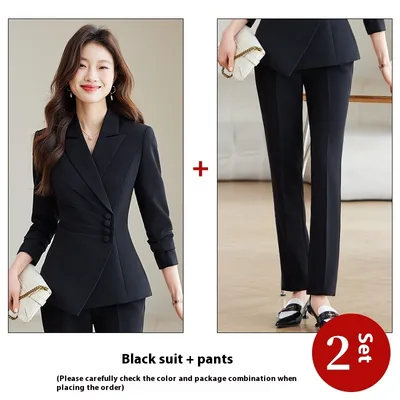 Women's Business Suit Long sleeve Working Clothes Black Coat Pants - Shop at LoveMi