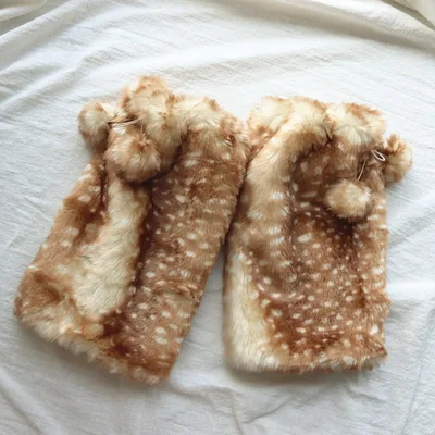 Plush Simulation Cute Lace Elk Thickened Hat Women Leg Warmer - Shop at LoveMi