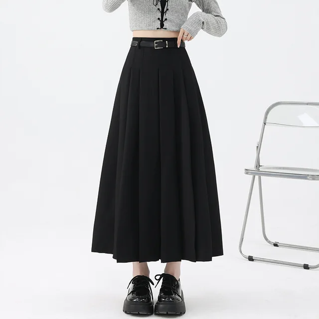 High Waist Slimming Elegant Graceful High grade Skirt Black - Shop at LoveMi