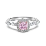 New Cube Sugar Layered Silver Ring Women - White Gold Color