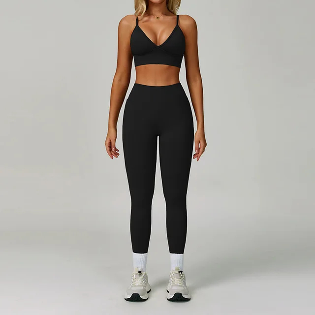 Women's Casual Seamless Tight Yoga Suit Black - Shop at LoveMi