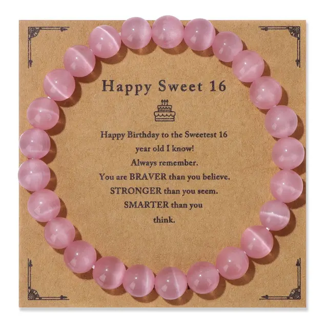 Birthday Card Men's Natural Stone Beads Elastic String Bracelet Fk2122 - Shop at LoveMi