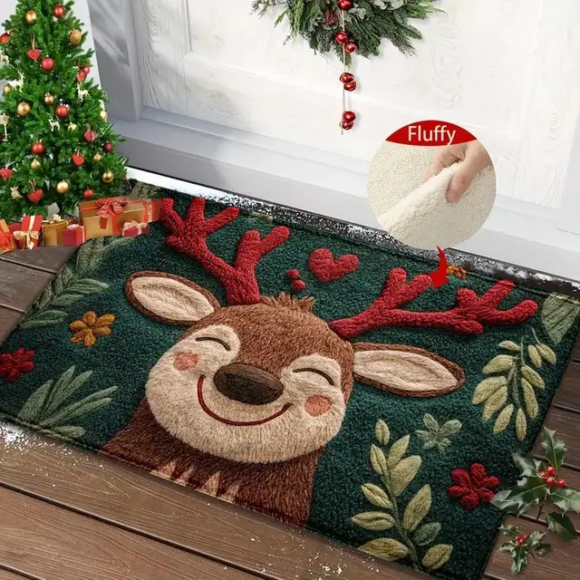 Entrance Door Mat Bathroom Toilet Water absorbing Non slip Mat Christmas Decorative Pad Deer - Shop at LoveMi