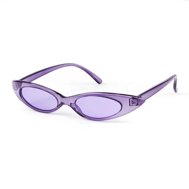 UV Protection Personalized Fashion Sun proof Cat Eye Sunglasses C7 Transparent Purple - Shop at LoveMi