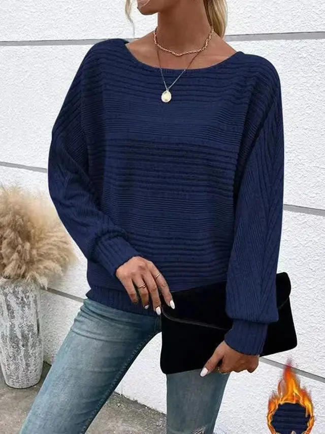 Women's Round Neck Splicing Pullover Top T shirt Dark Blue - Shop at LoveMi