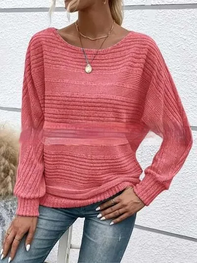 Women's Round Neck Splicing Pullover Top T shirt Watermelon Red - Shop at LoveMi
