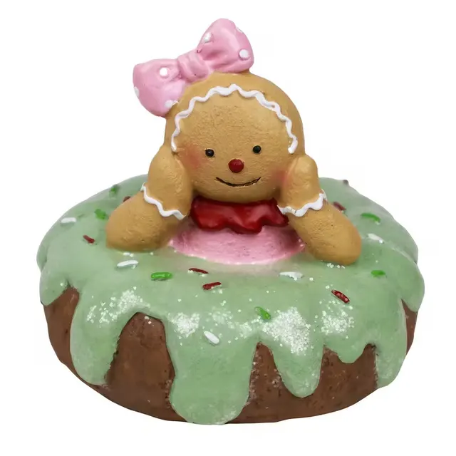 Hand Drawn Cartoon Resin Christmas Decorations Gingerbread Man Green - Shop at LoveMi