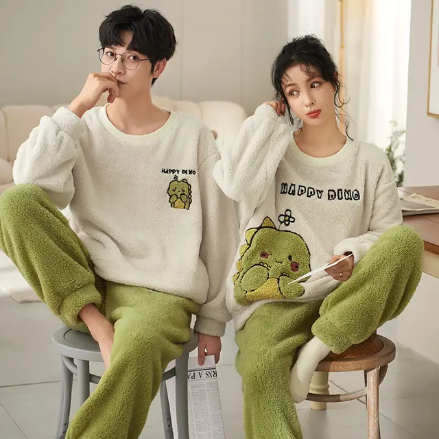 Coral Fleece Couple Household Velvet Pajamas Gxt660 - Shop at LoveMi