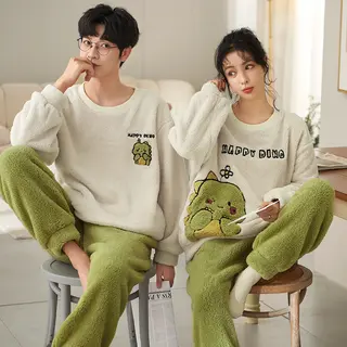 Coral Fleece Couple Household Velvet Pajamas - Gxt660