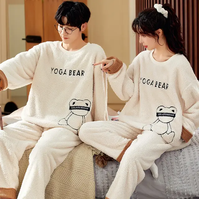 Coral Fleece Couple Household Velvet Pajamas Gxt661 - Shop at LoveMi
