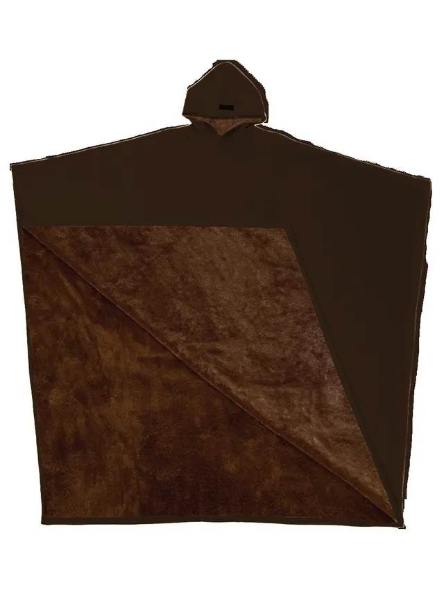 Hooded Button Woolen Cloak Tops Same Style Dark Brown - Shop at LoveMi