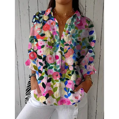 3D Printing Lapel Casual Shirt Sx5886 4Xl - Shop at LoveMi