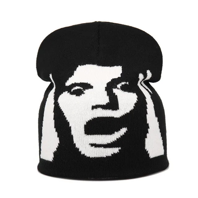 Autumn And Winter Knitting Portrait Jacquard Warm Wool Hat Mzz6912 - Shop at LoveMi