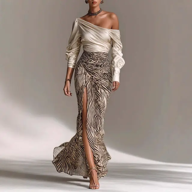 New Women's Long Sleeve Satin Shirt Dress Milky White - Shop at LoveMi