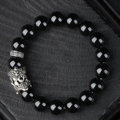 White Jade Bodhi Leather Lotus Mori Style Vintage Obsidian Ball Bracelet Ink White Room - Shop at LoveMi