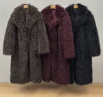 New Overknee Thickened Temperament Long Fur Coat - Coffee Color
