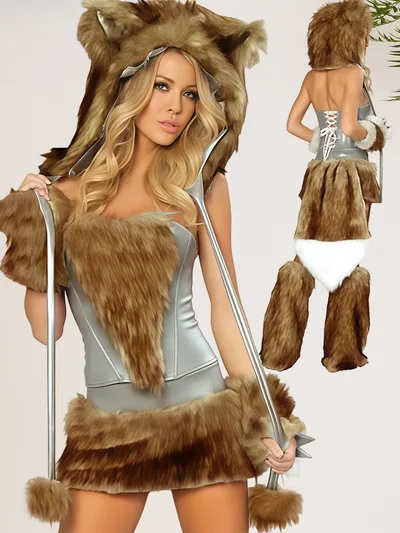 Halloween Party Cosplay Suit Role playing Animal Costume Brown - Shop at LoveMi