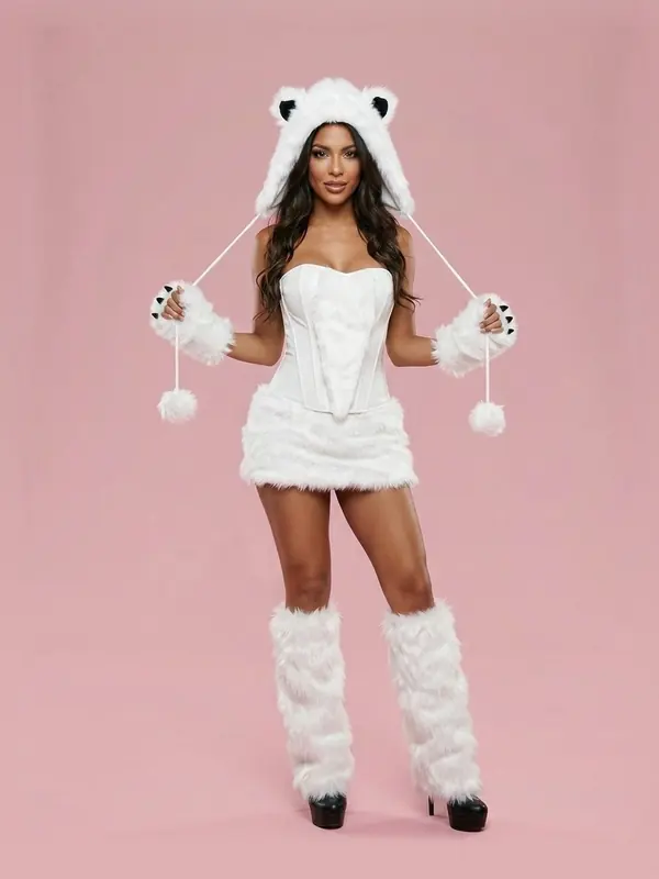 Halloween Party Cosplay Suit Role playing Animal Costume Polar Bear L - Shop at LoveMi