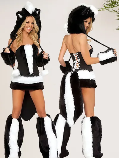 Halloween Party Cosplay Suit Role playing Animal Costume Skunk L - Shop at LoveMi