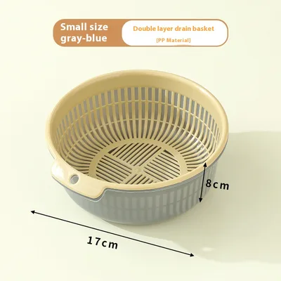 Washing Basin Plus sized Plastic Kitchen Washing Basket Fruit Plate Gray Blue - Shop at LoveMi