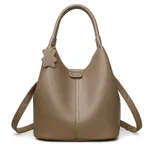New All-match Tote Soft Leather Western Style Crossbody Bag - Khaki