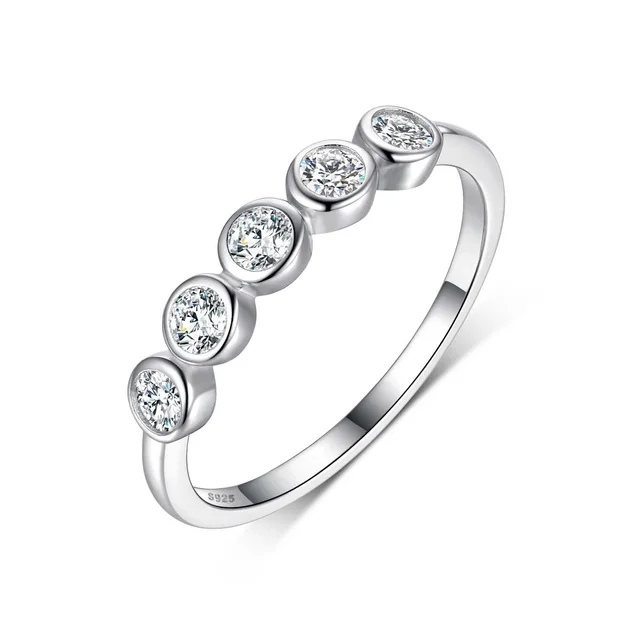 S925 Silver Round Moissanite Special Interest Light Luxury Design Ring White Gold Color - Shop at LoveMi