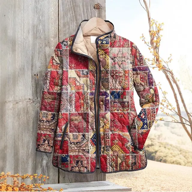 Female Loose Casual Print Personality Cotton Coat Jacket 5 Models - Shop at LoveMi