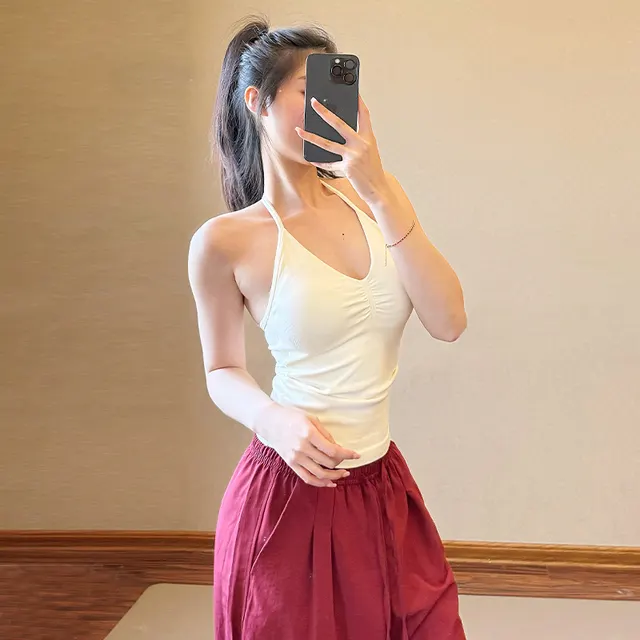 Bright Color Sports Sexy Workout Top Snow White - Shop at LoveMi