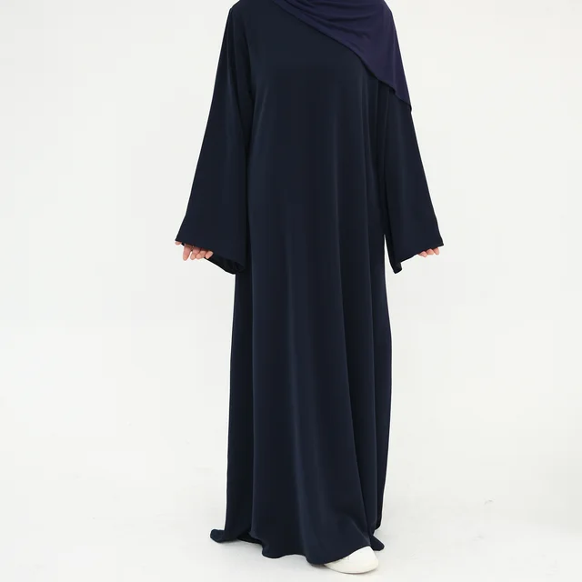 Women's Solid Color Crew Neck Casual All match Multicolor Dress Dark Blue - Shop at LoveMi