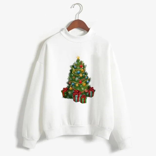 Christmas Printing Turtleneck Sweater Women 596Style - Shop at LoveMi