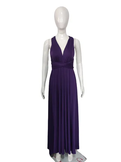 More Than Multiple Wear Rope Cross Backless Bandage One piece Dress Women Grape Purple - Shop at LoveMi