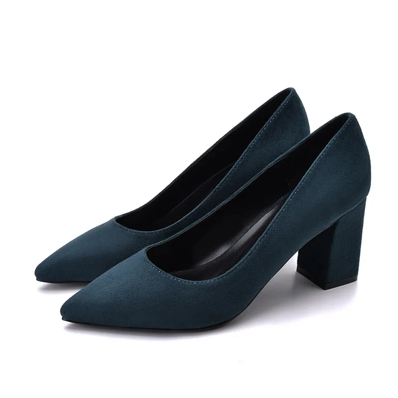 Comfortable All matching Low cut High Heels Women Blue - Shop at LoveMi