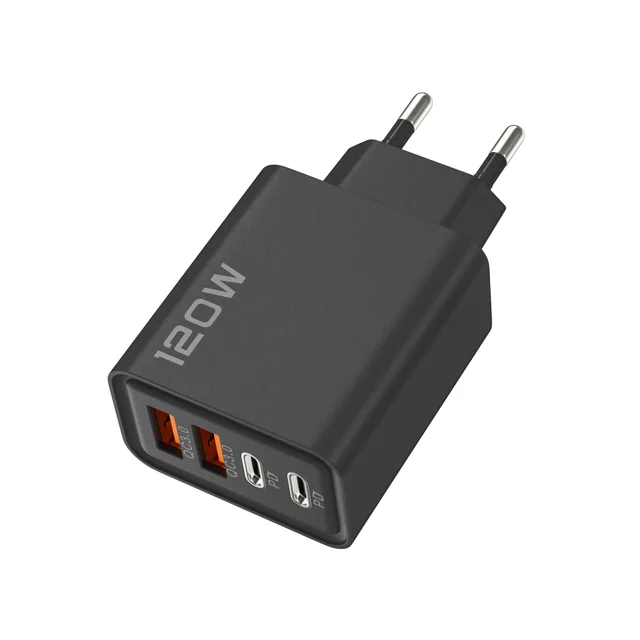 120W Dual PD Dual USB Charger For Fast Charging Black - Shop at LoveMi