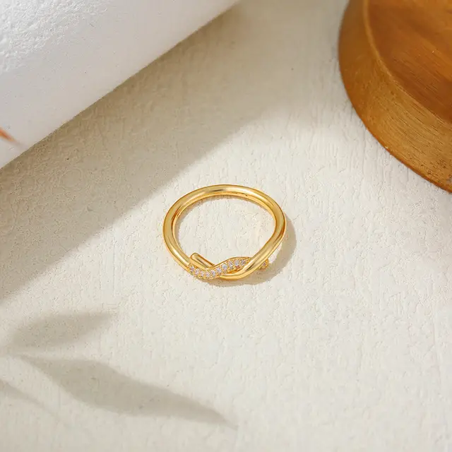 Women's High grade Micro Inlaid Zircon Knotted Ring Default - Shop at LoveMi