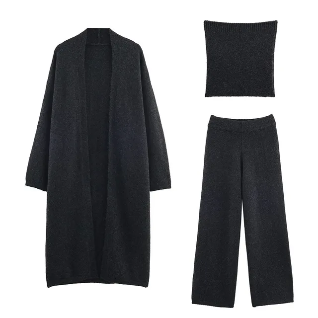 Women's Loose Casual Chest wrapped Three piece Suit Black Suit - Shop at LoveMi