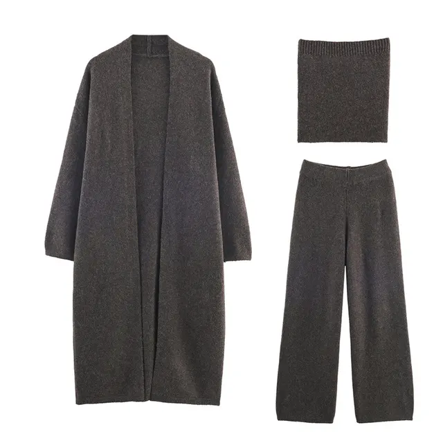 Women's Loose Casual Chest wrapped Three piece Suit Brown Suit - Shop at LoveMi