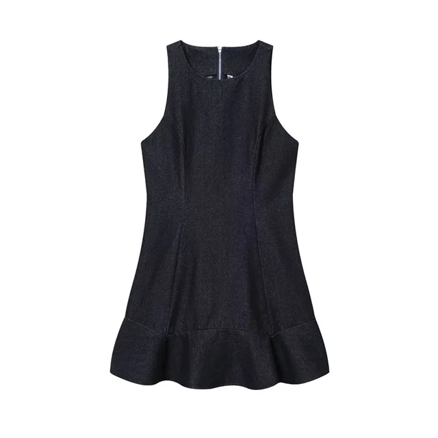 Women's Denim Laminated Decoration Short Dress - Shop at LoveMi